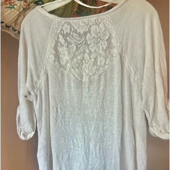 Free People Linen and Lace Embroidered Half Sleeve Top - Picture 5 of 5